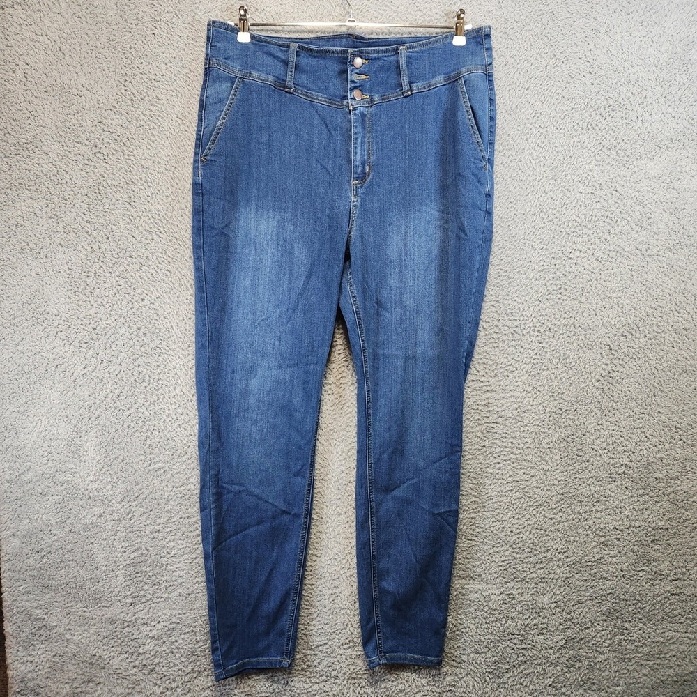 Fashion Nova High Waisted Skinny Jeans Womens 18 (Fits 36x29) Med Wash High Rise